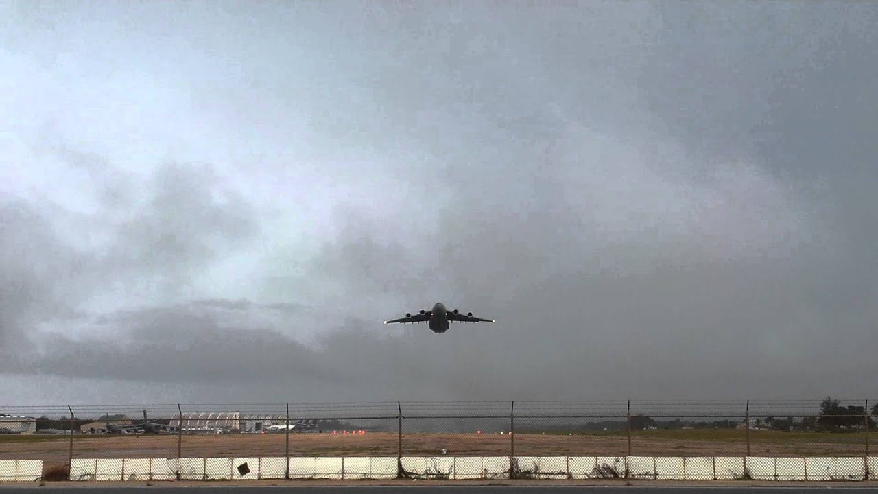 C17 Globemaster III takeoff Ramey AFB, PR