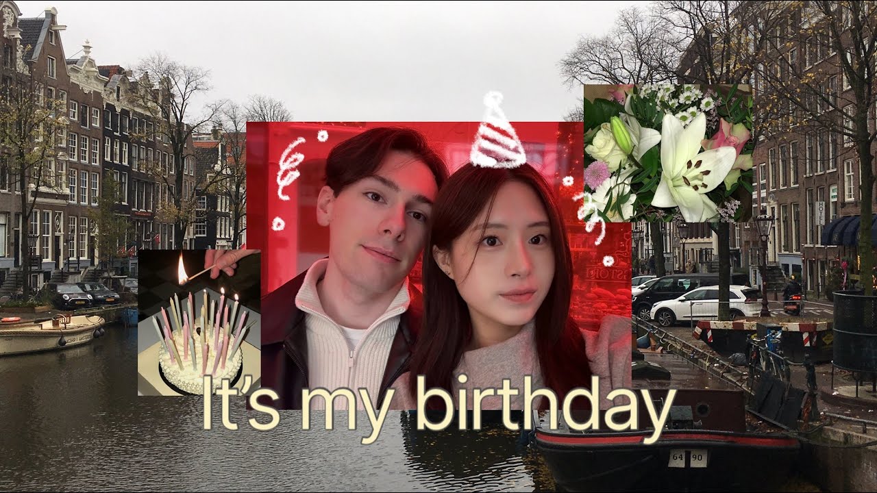 프랑스인 남친의 생일 서프라이즈🥹, 암스테르담 당일치기 ✨ | 한프커플 생일 vlog 🇰🇷🇫🇷
