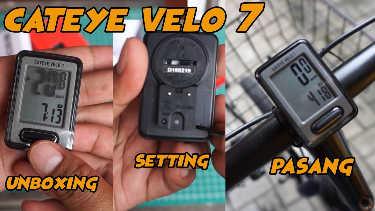 CATEYE VELO7 | UNBOXING | SETTING | PASANG CATEYE VELO 7 SPEEDOMETER SEPEDA