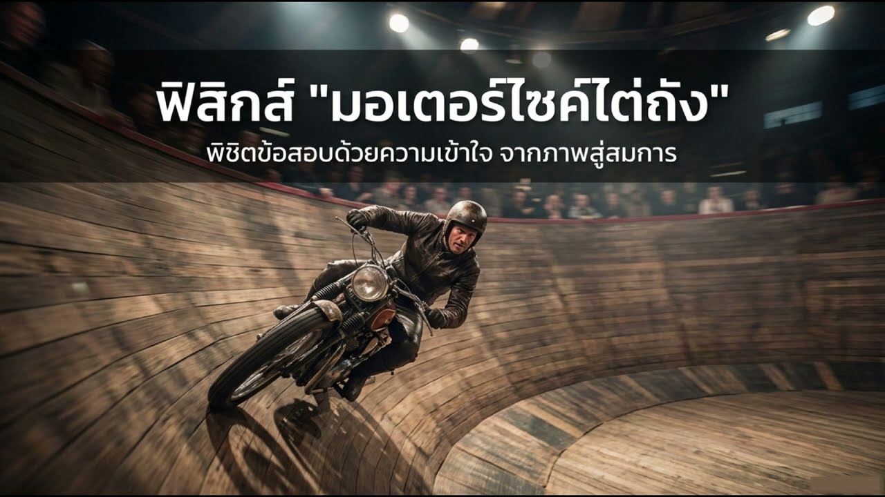มอเตอร์ไซค์ไต่ถัง: สรุปฟิสิกส์วงกลม เข้าใจง่ายในคลิปเดียว! (เตรียมสอบ)
