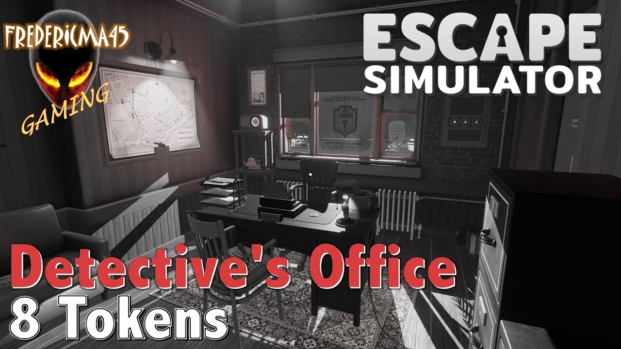 Escape Simulator DETECTIVE'S OFFICE Extra Walkthrough + 8 Tokens Location (Free Update - NEW ROOM)