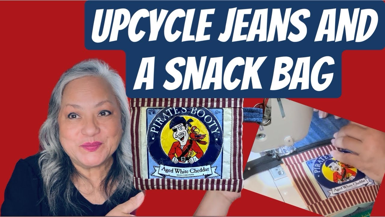 Turning Old Jeans and a Snack Bag Into a Coin Purse!