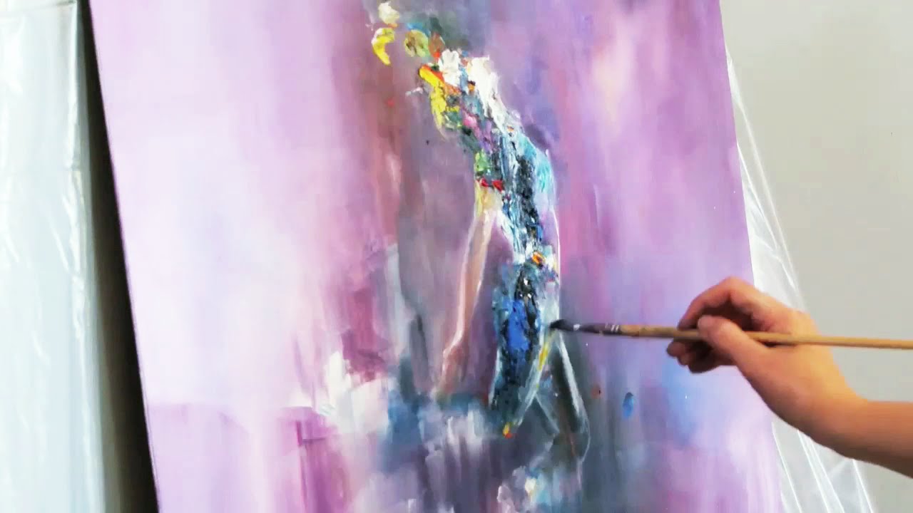 PURPLE STATE  - Abstract Figure Oil Speed Painting