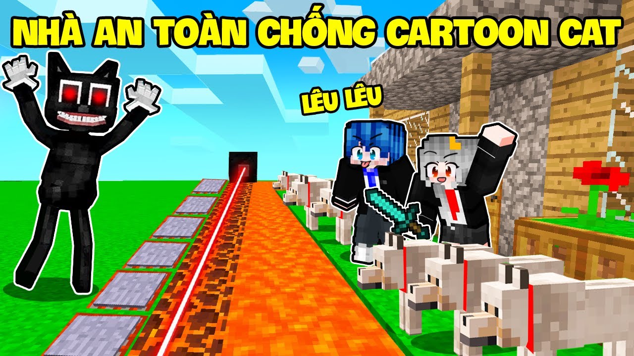 SAMMY THỬ THÁCH 24H XÂY NHÀ SIÊU AN TOÀN CHỐNG CARTOON CAT TRONG MINECRAFT