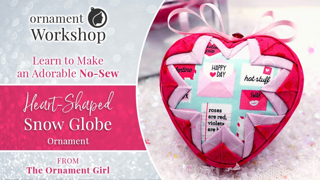 No Sew Quilted Heart Shaped Ornament