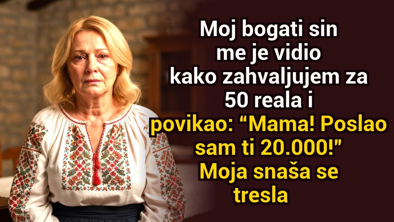 Moj imućni sin me je vidio kako zahvaljujem za $50 i povikao: “Mama! Poslao sam ti $20,000!” Moja