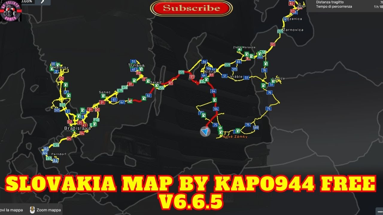 ETS2 1.50 SLOVAKIA MAP ( BY KAPO944 FREE V6.6.5 )