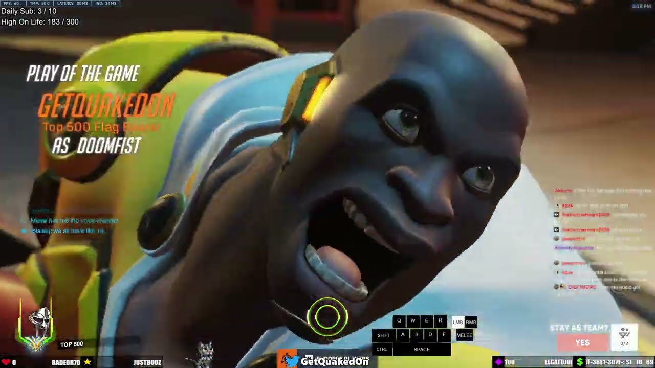 POTG! NEW DOOMFIST SKIN SAITAMA - GetQuakedOn Doomfist Gameplay Season 3 Overwatch 2