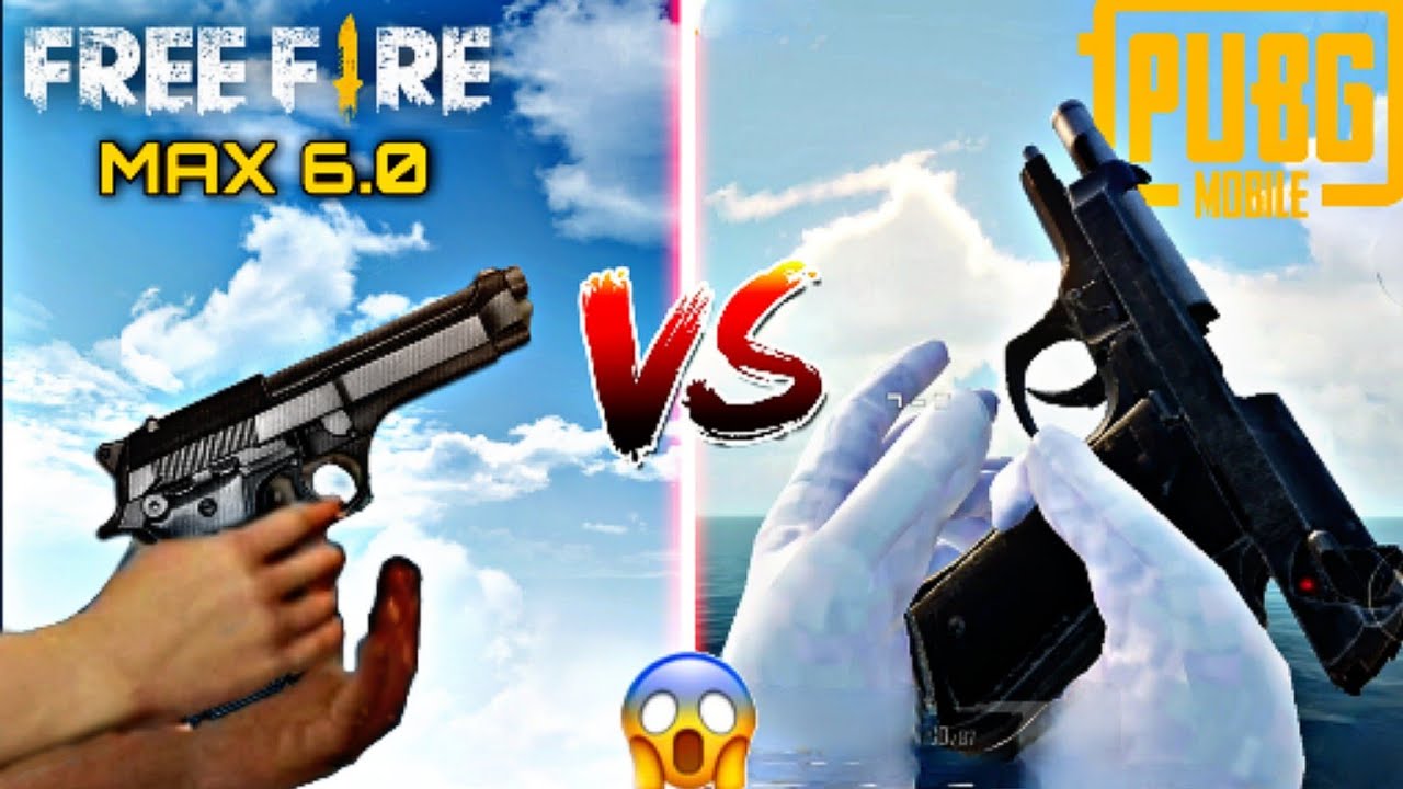 FREE FIRE MAX 6.0 VS PUBG MOBILE 😱😱  ALL GUN COMPARISON PART -1