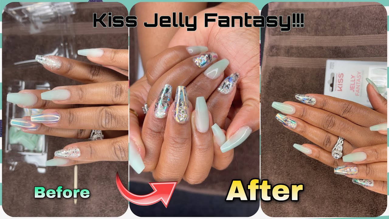Kiss 💋 Jelly Fantasy Press On 💅| Application|SimplyKourtleen #kissnails #pressonnails #Jellynails