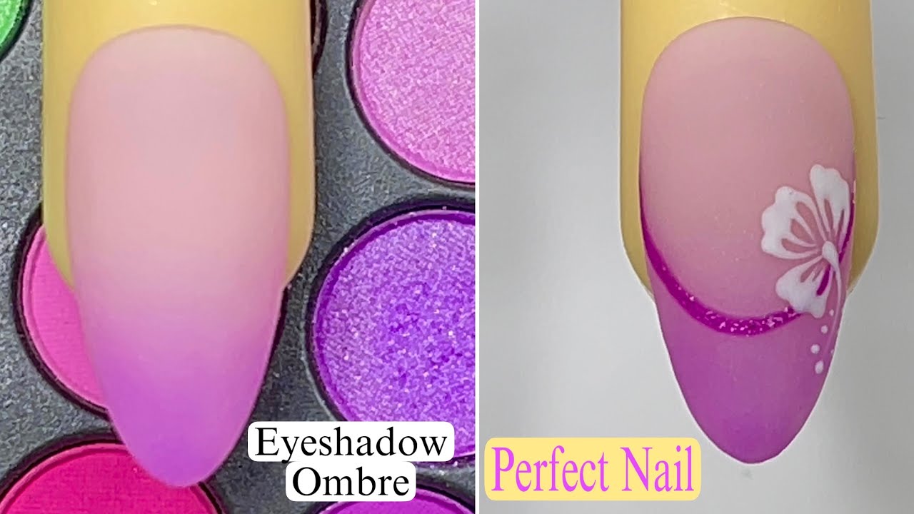 Perfect Ombre Nail Art Using Eyeshadow |Step-by-Step For Beginner Nail Tech💝New Nails