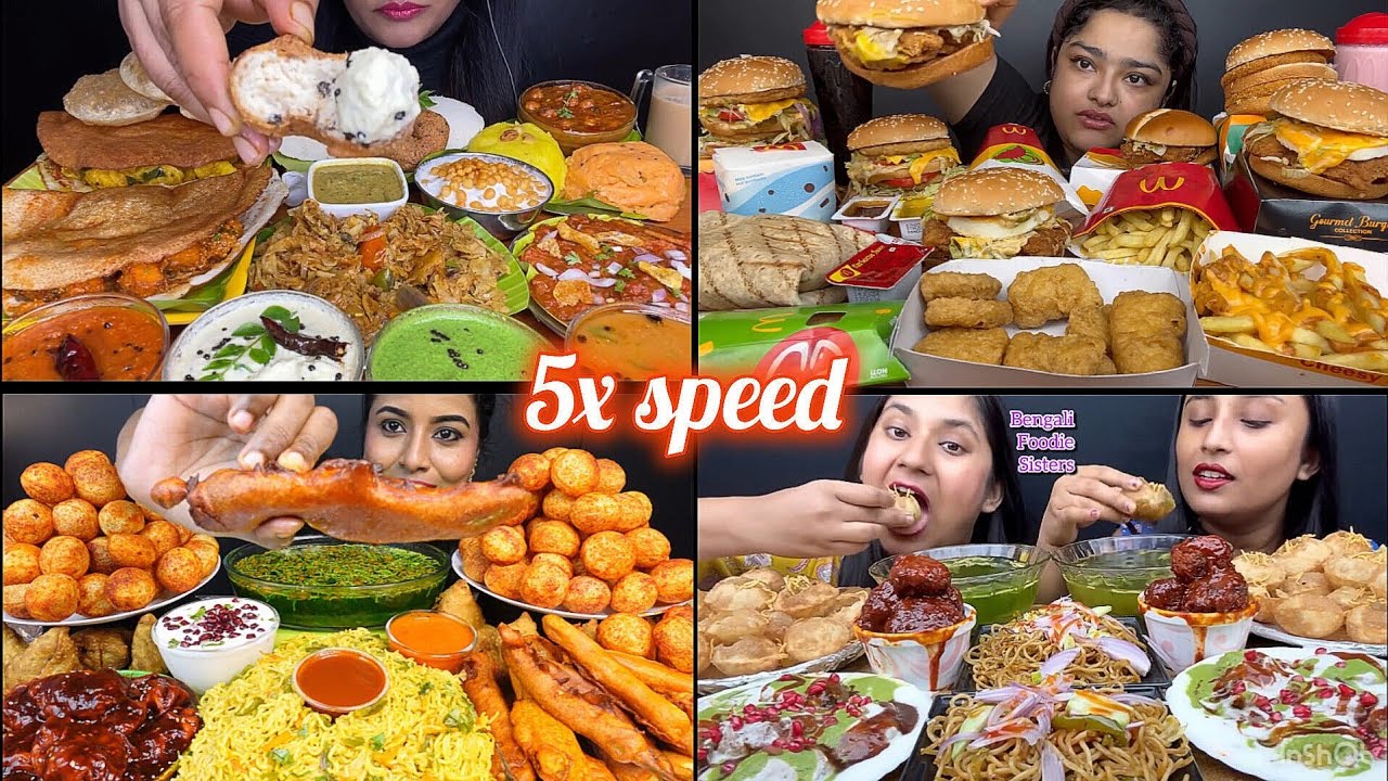ASMR: Eating Street food and fast food eating challenge 😍😋 lots of burger 🍔 eating Mukbang