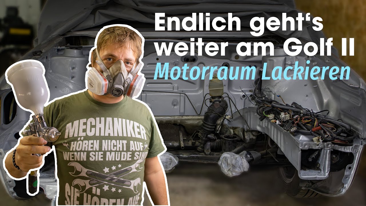 KARWERK | Endlich gehts weiter am Golf II  | Motorraum Lackieren