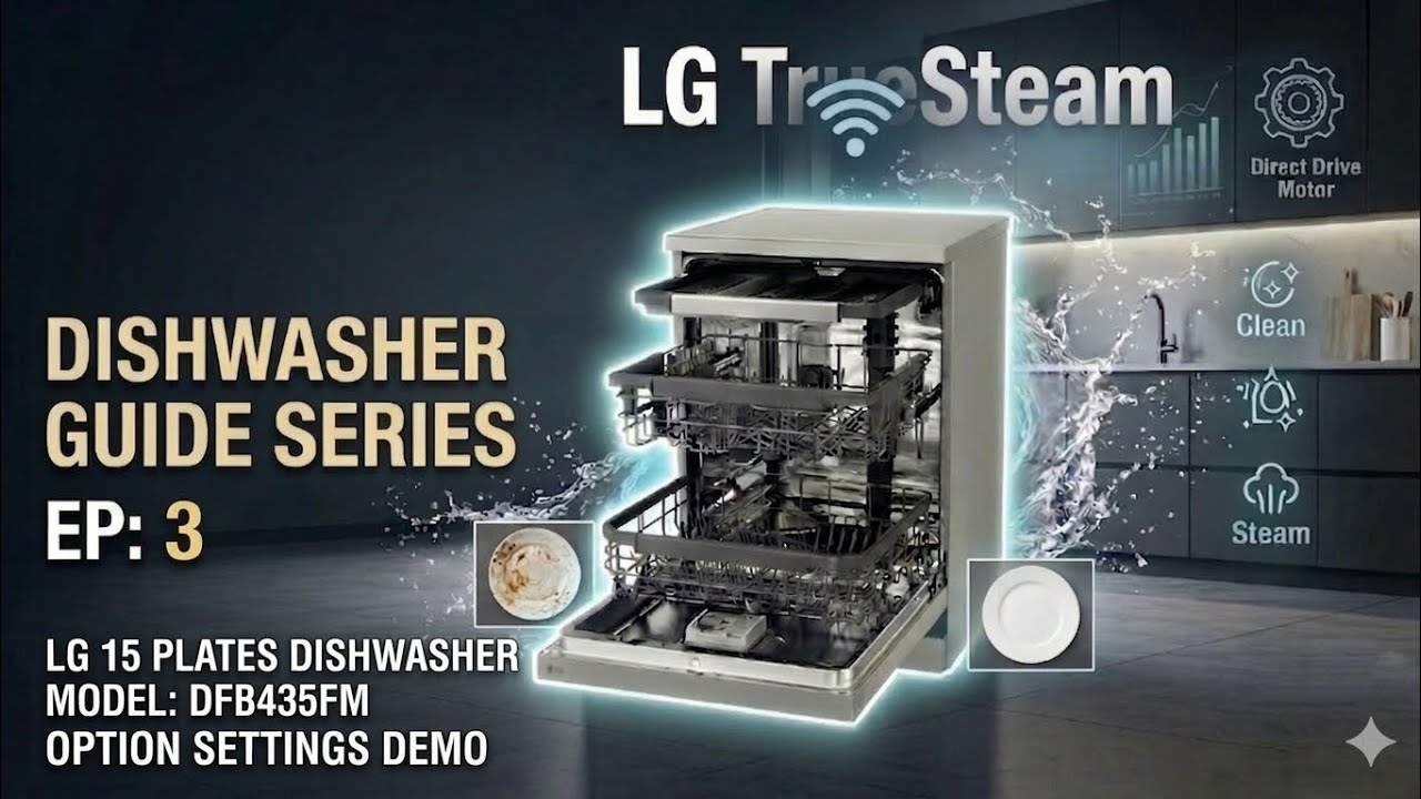 LG Dishwasher Option Settings Demo, Dishwasher Guide Series EP:3