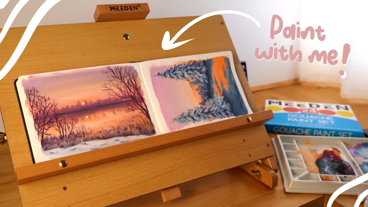 Pinta conmigo paisajes con GOUACHE ft Meeden ✨🎨