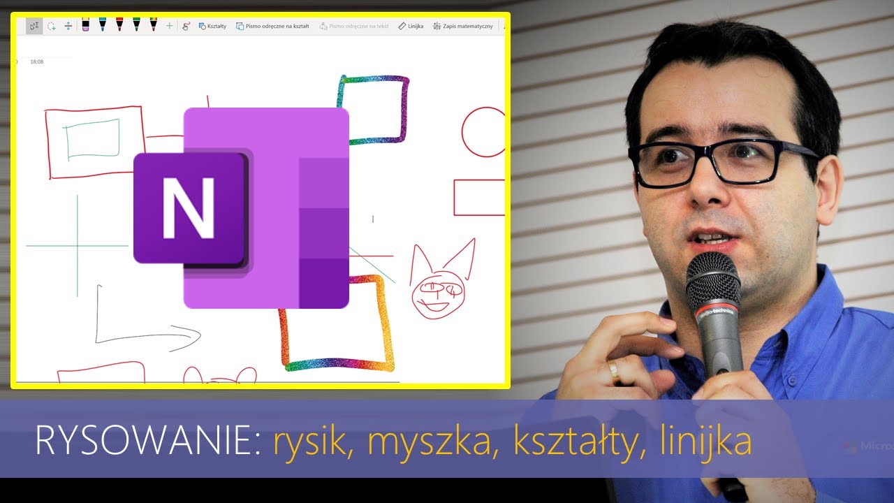 Jak RYSOWAĆ w OneNote (rysik, myszka, ręka, kształty, linijka)? [Microsoft OneNote - Podstawy]