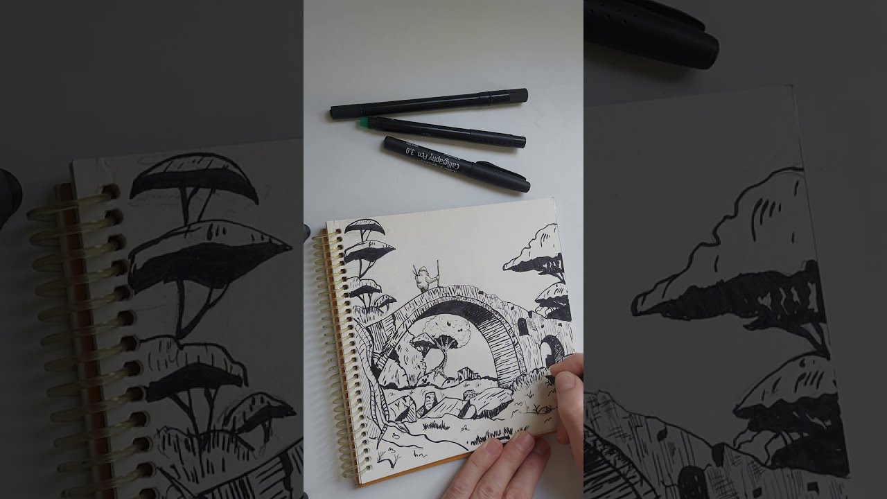 Sketch Kalemleriyle Resim: Baştan Sona Süreç Manzara Çizimi