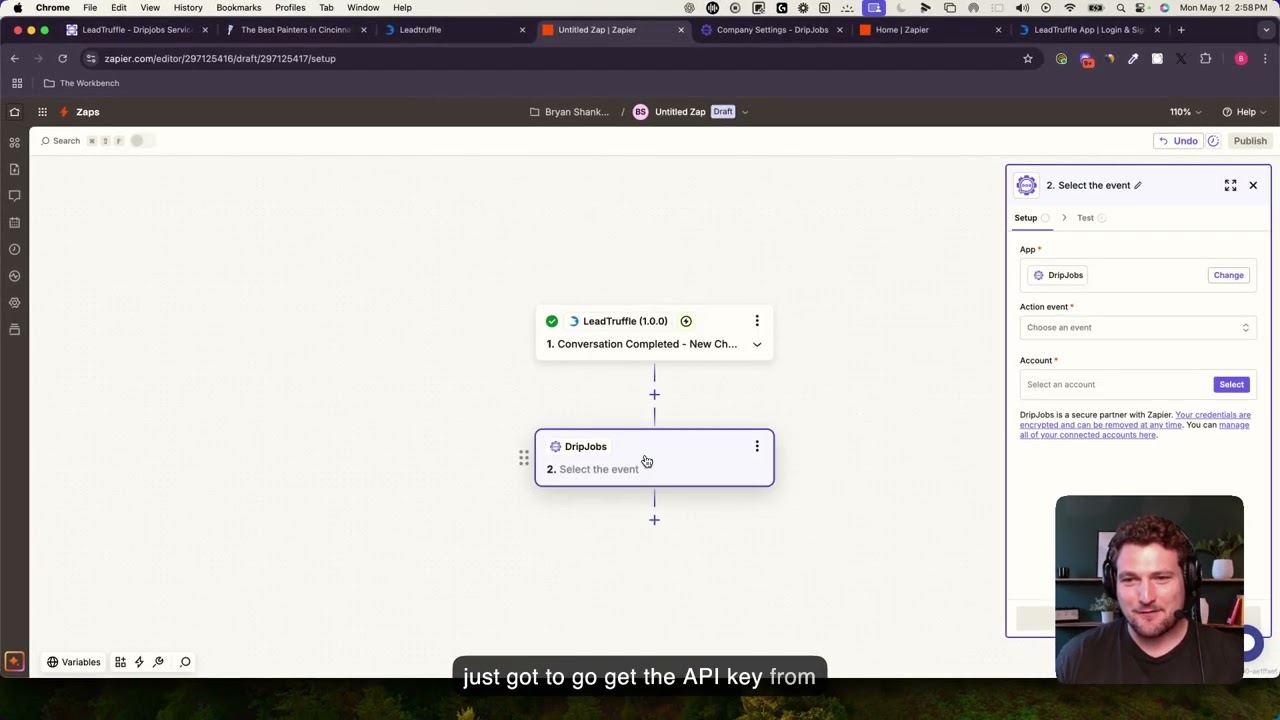 How to connect LeadTruffle to DripJobs CRM with Zapier | Tutorial