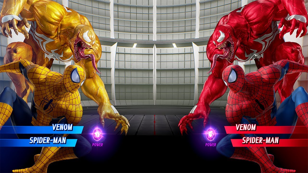 Yellow Spider-man and Venom vs Spider-man and Red Venom - MARVEL VS. CAPCOM: INFINITE