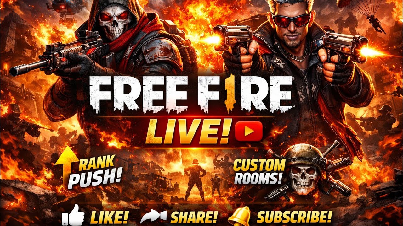 🔥 Free Fire Live | Rank Push + Custom Room | Come Join 🔴