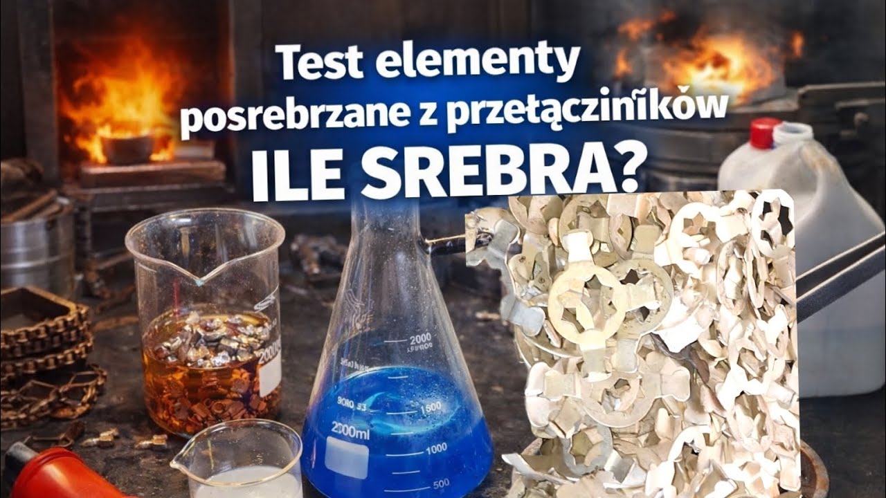Test 800 gramów elemetów posrebrzanych z przełączników ile naprawdę jest srebra I ile wartę