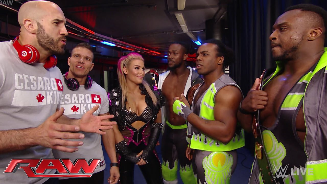 Тайсон Кидд и Сезаро противостоят друг другу. The New Day: Raw, 4 мая 2015 г.