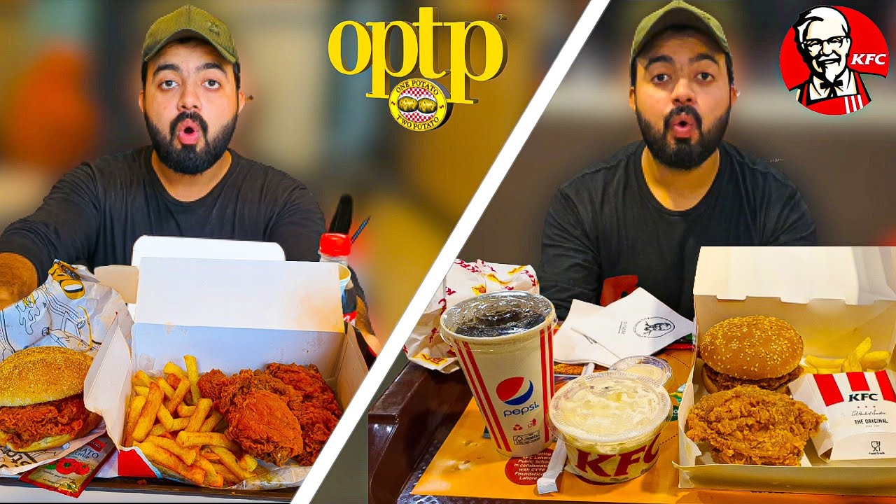 KFC VS OPTP FRIED CHICKEN AND BURGER | OPTP YOUNG GUN BURGER | KFC FRIED CHICKEN