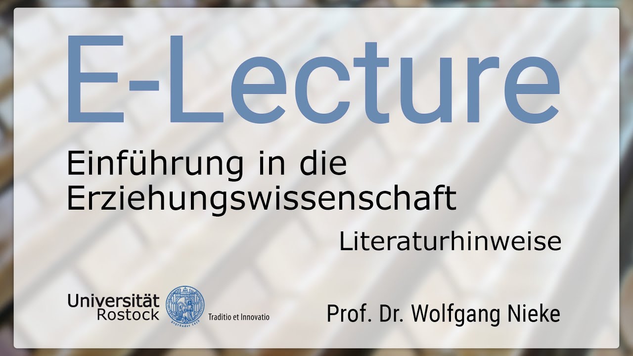 Einführung in die Erziehungswissenschaft – Literaturhinweise