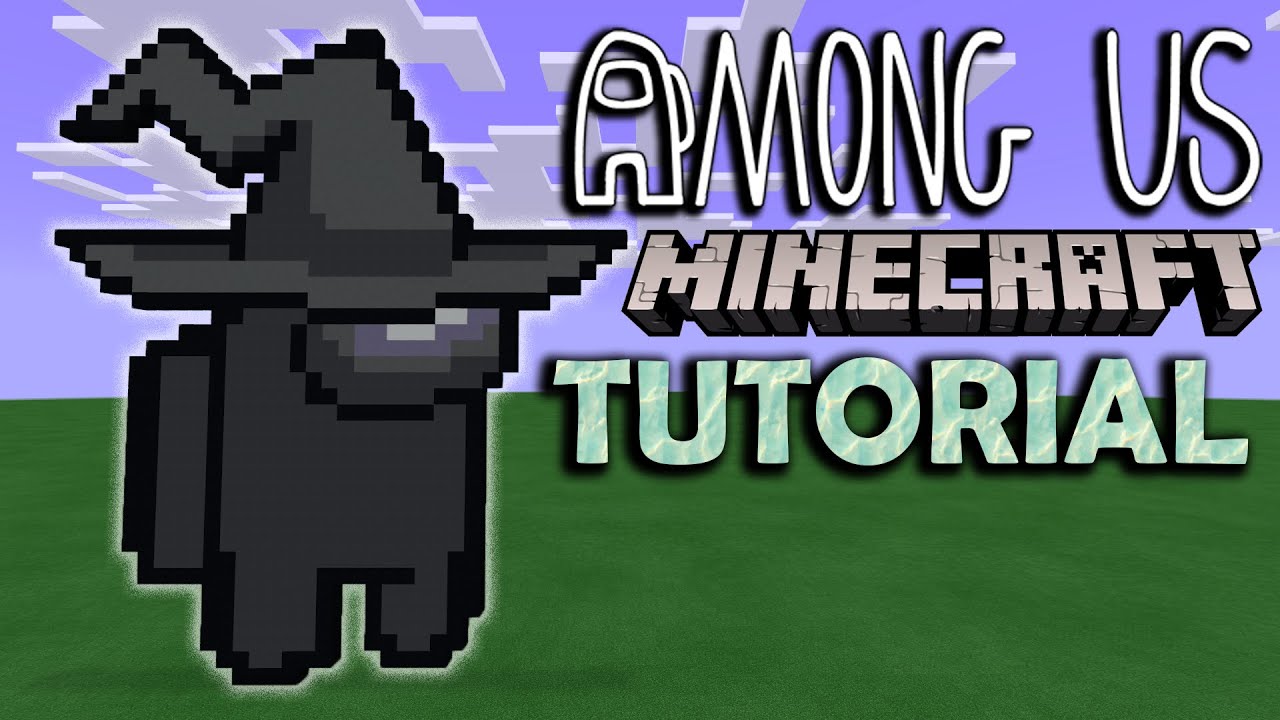 How to make Among Us pixel art in Minecraft (crewmate with witch hat) #AmongUs