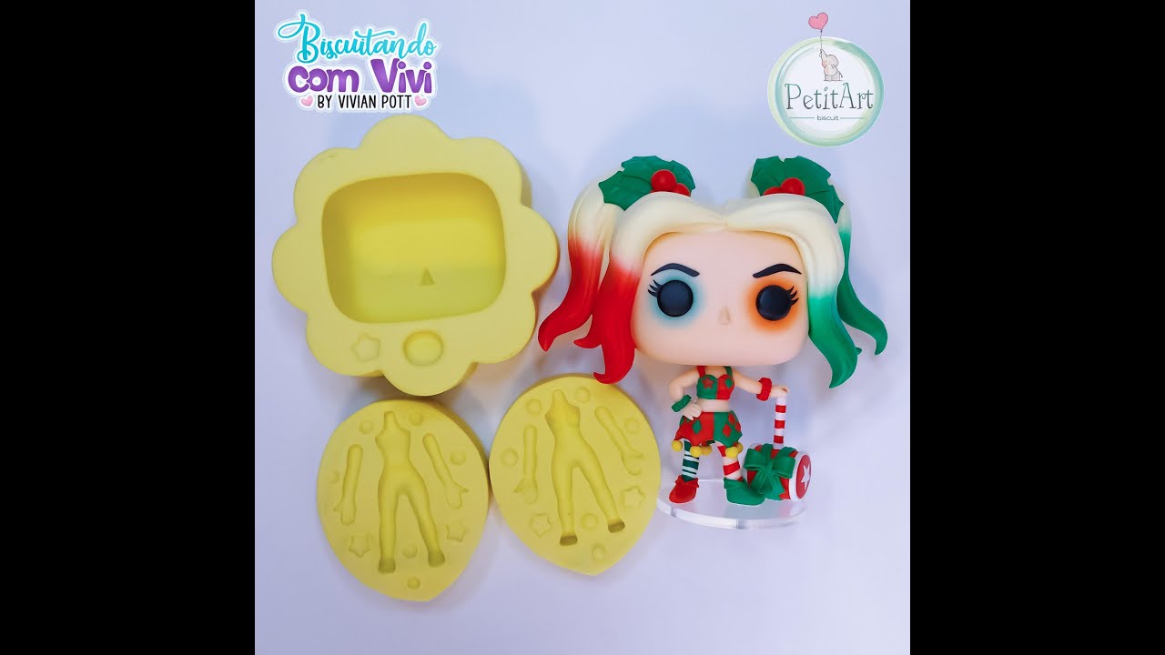 Arlequina de Natal Funko com Molde Funkson
