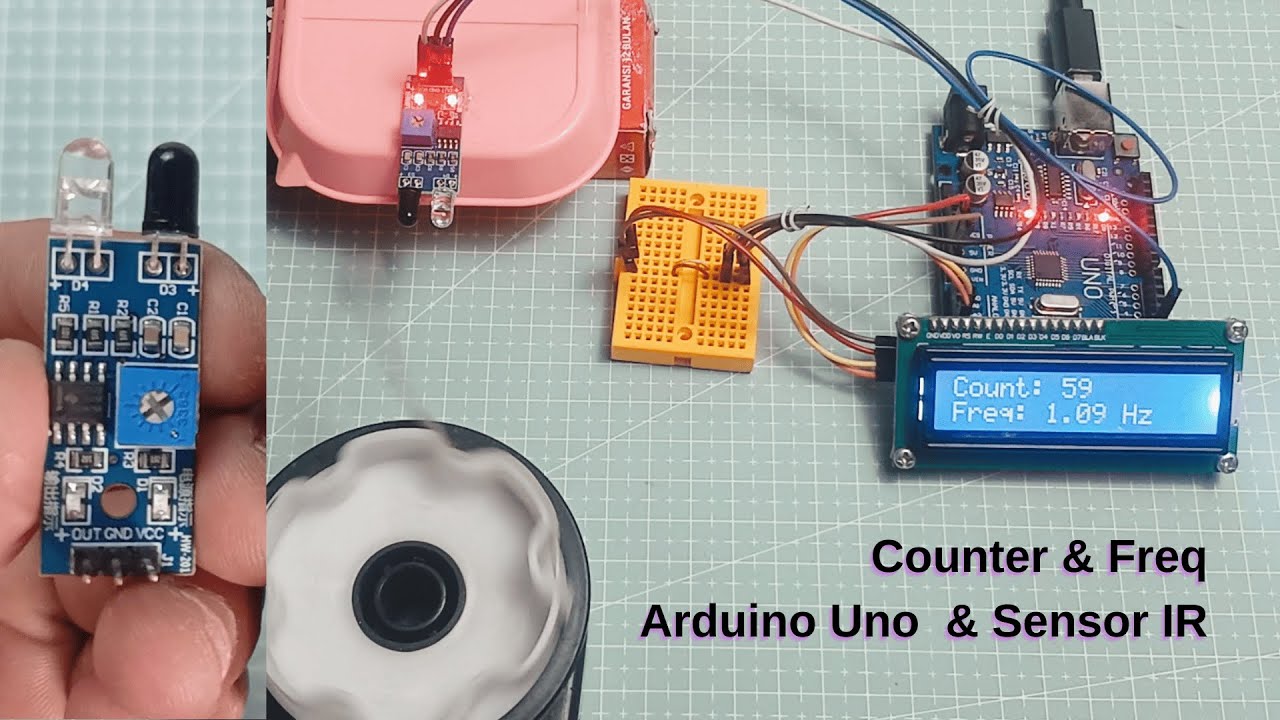 Tutorial Counter & frekuensi meter dari Arduino Uno & Sensor Infrared (IR) Proximity FC-51