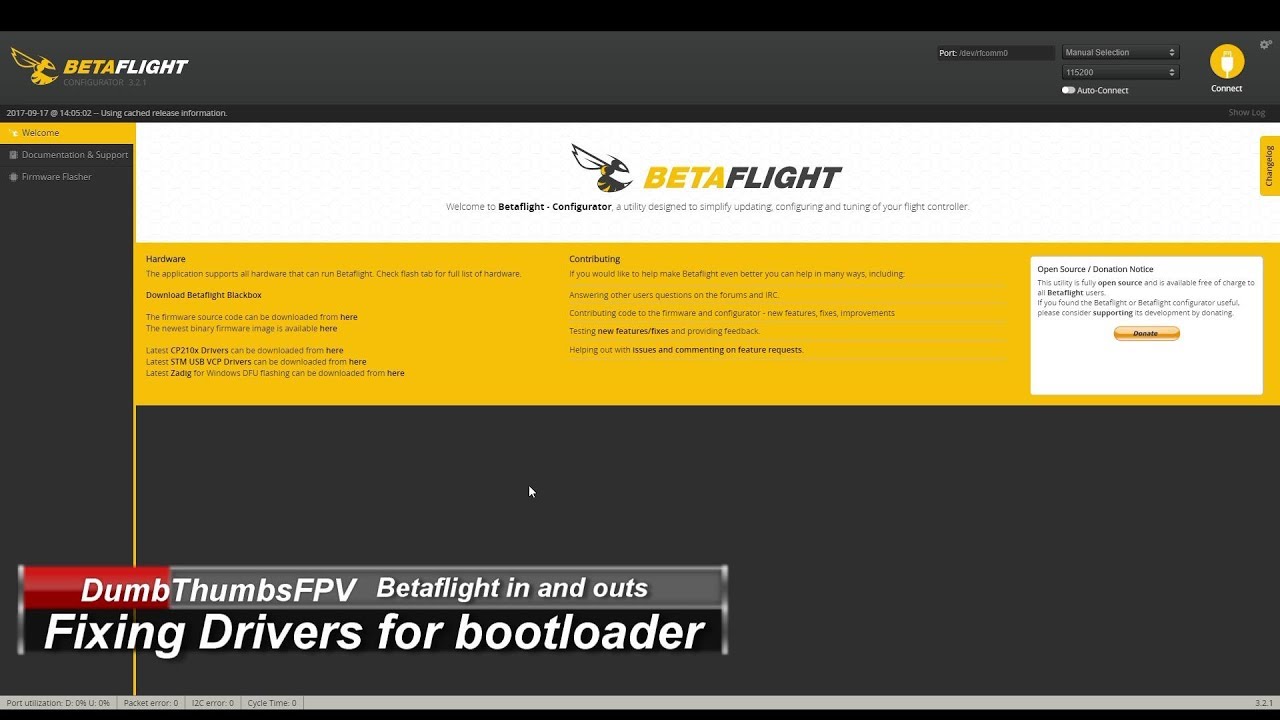 How to fix Betaflight Bootloader won't connect failed to open port