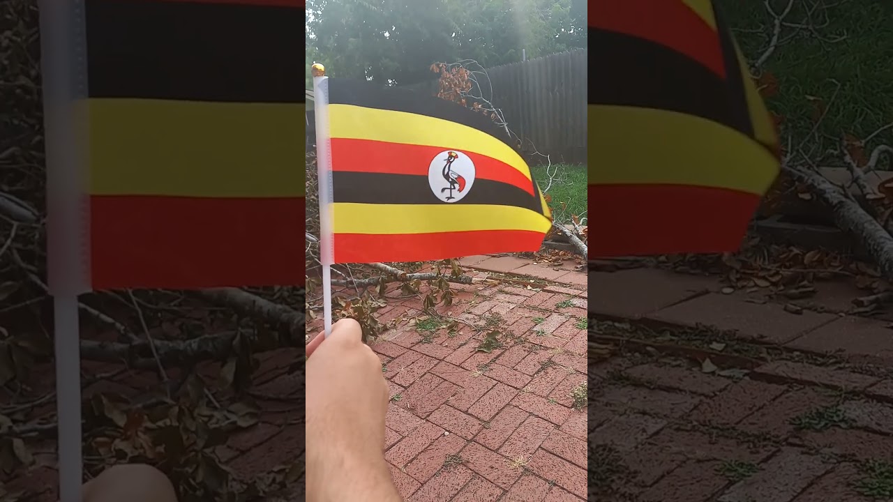 Flag of Uganda waving in the wind