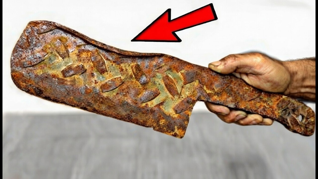 Restoration of a rusty old cleaver + Free handle