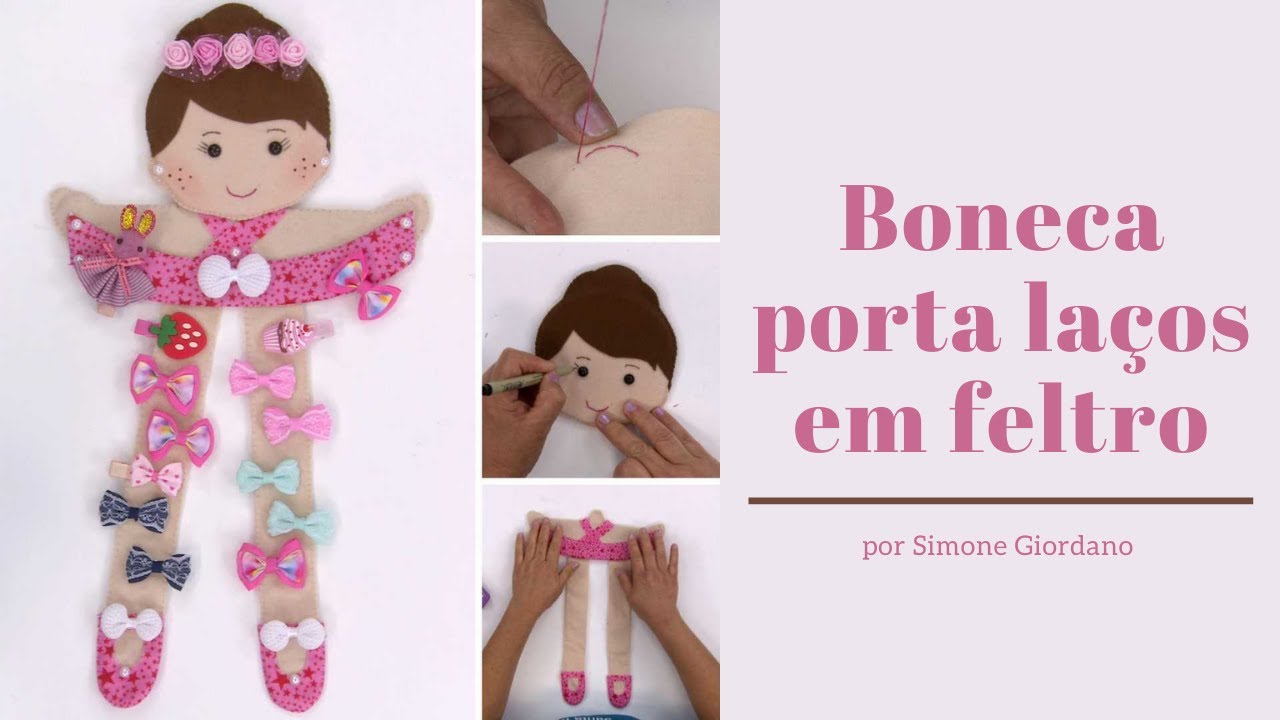 Boneca porta laços em feltro - por Simone Giordano