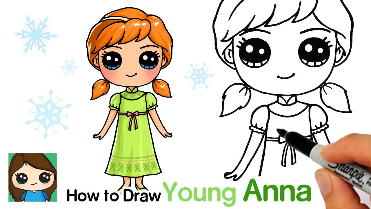 How to Draw Young Anna | Disney Frozen