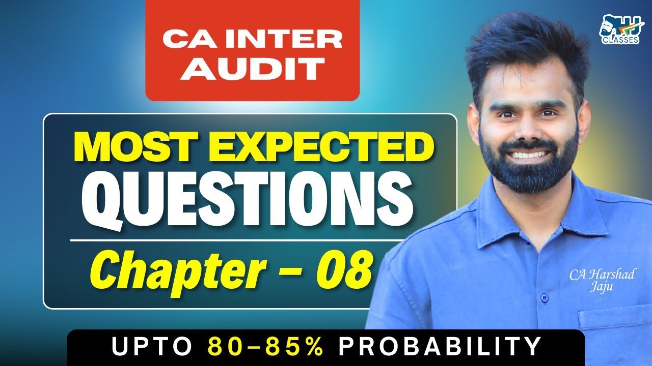 MOST EXPECTED QUES | Inter Audit Chapter 8 | Detailed Explanation - ICAI Language | CA Harshad Jaju