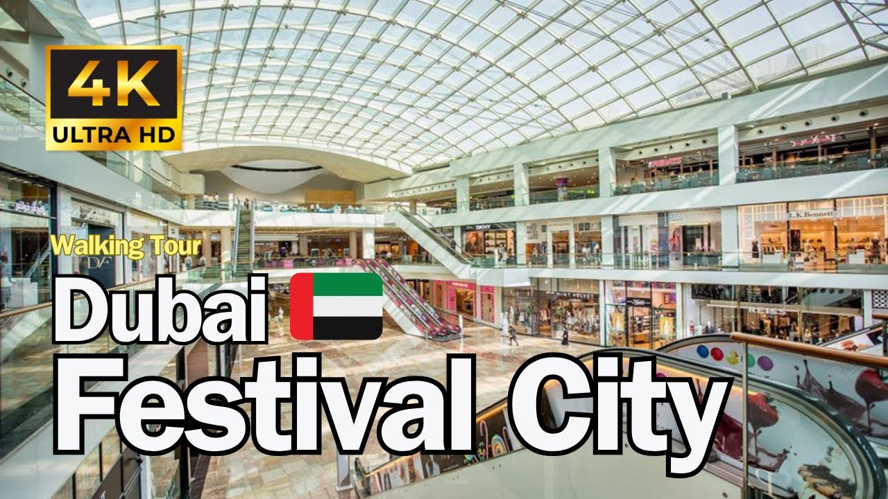 Walking Inside Dubai Festival City Mall 🇦🇪 | Stunning 4K Tour of Luxury Shopping & Waterfront Views