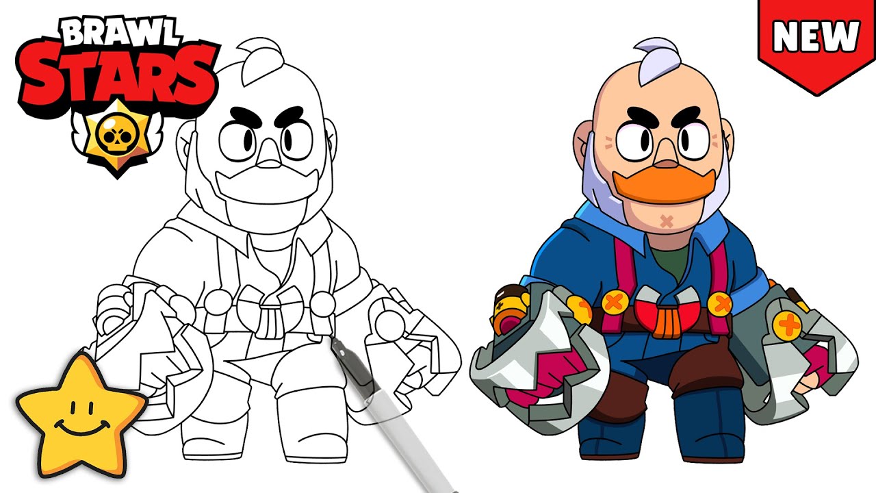 How To Draw SAM 🥊 | Brawl Stars | New Brawler | Step By Step | Line Art Drawing