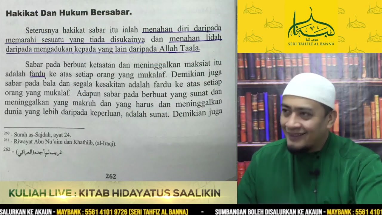 Kuliah 73 - Hakikat Dan Hukum Bersabar | Kitab Hidayatus Saalikin