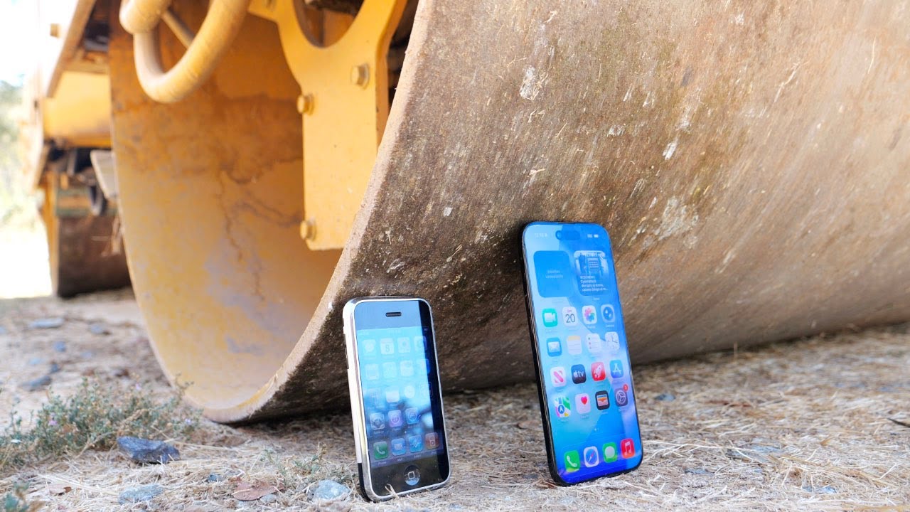 iPhone 17 Air против iPhone 2G и эксперимента с дорожным катком — выживет ли?