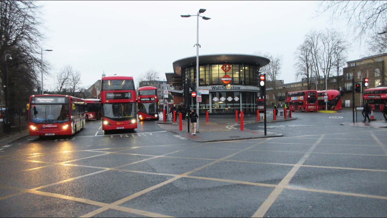London Buses In Walthamstow, January 2025.