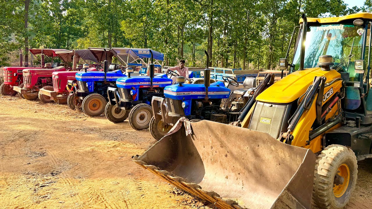 JCB 3dx Loading Mud | Mahindra 275 | Mahindra 265 | Powertrac 434 | Tractor Video #jcb #tractor