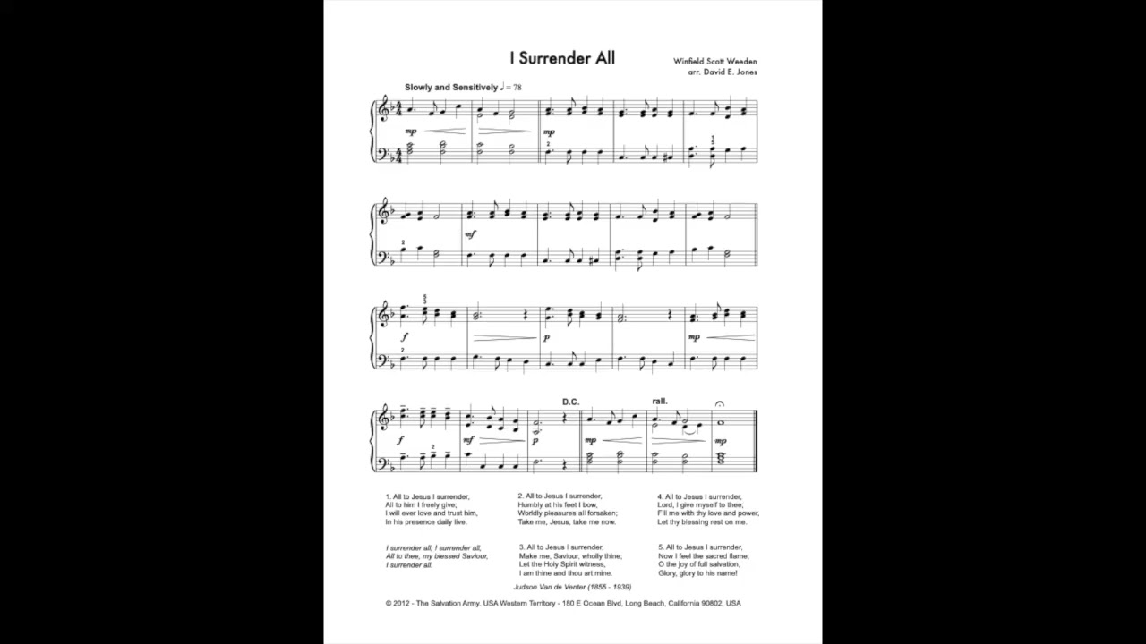 I Surrender All - Sound Beginnings Piano Solo (SBP3002)