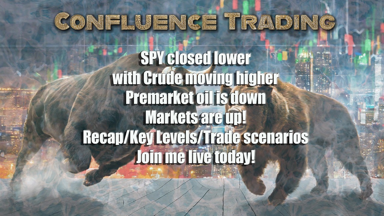 SPY closed lower with Crude moving higher. Premarket oil is down. Markets are up!