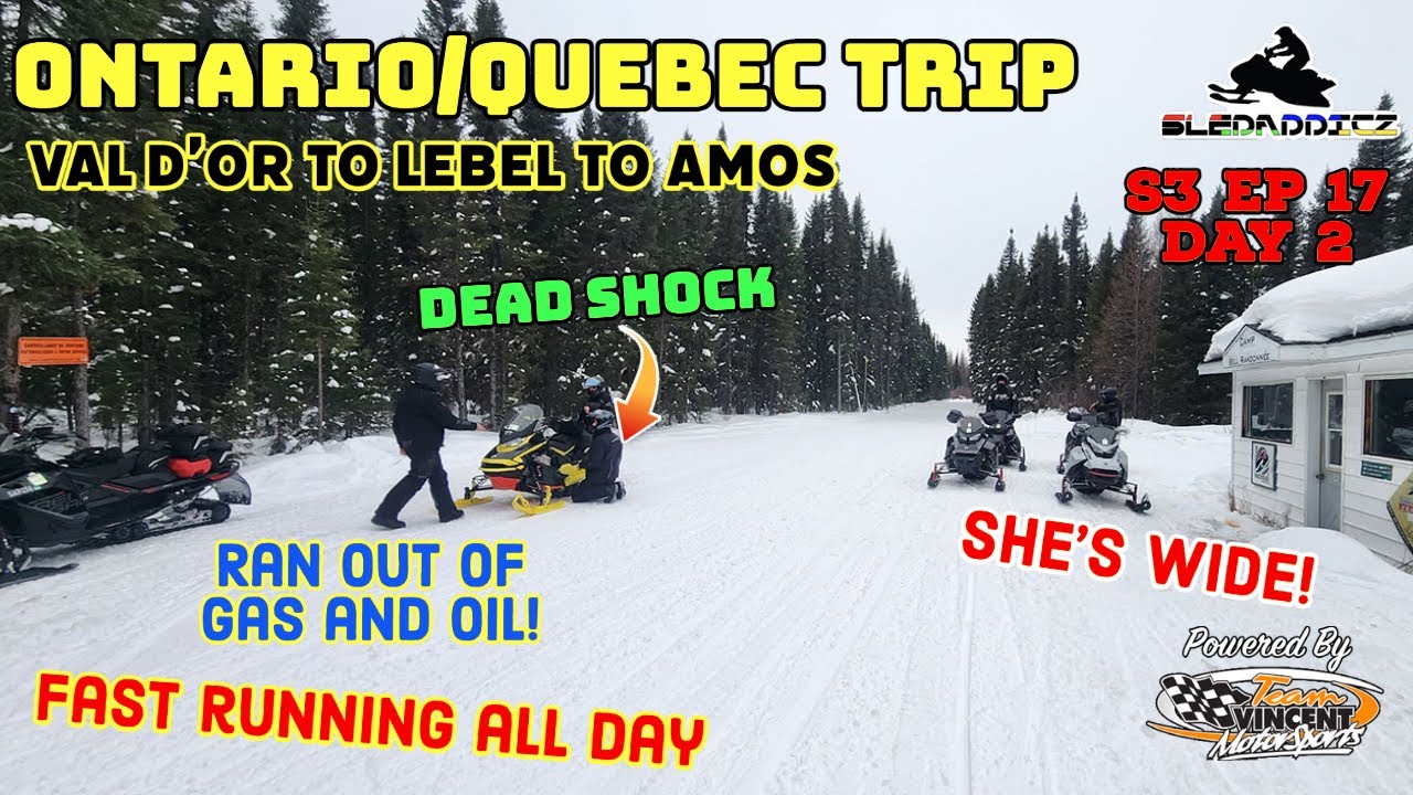 Ran Out of Gas and Oil! | Snowmobiling Val d'Or to Amos via. Lebel Sur Quevillion | White Highways