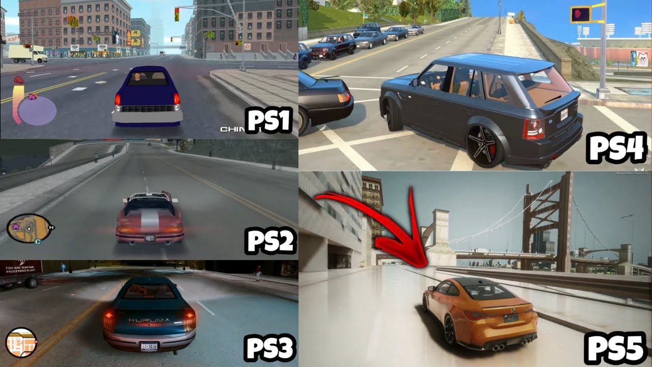 GTA 3 Graphics Comparison PS1 vs PS2 vs PS3 vs PS4 vs PS5 || Gaming_Monkee