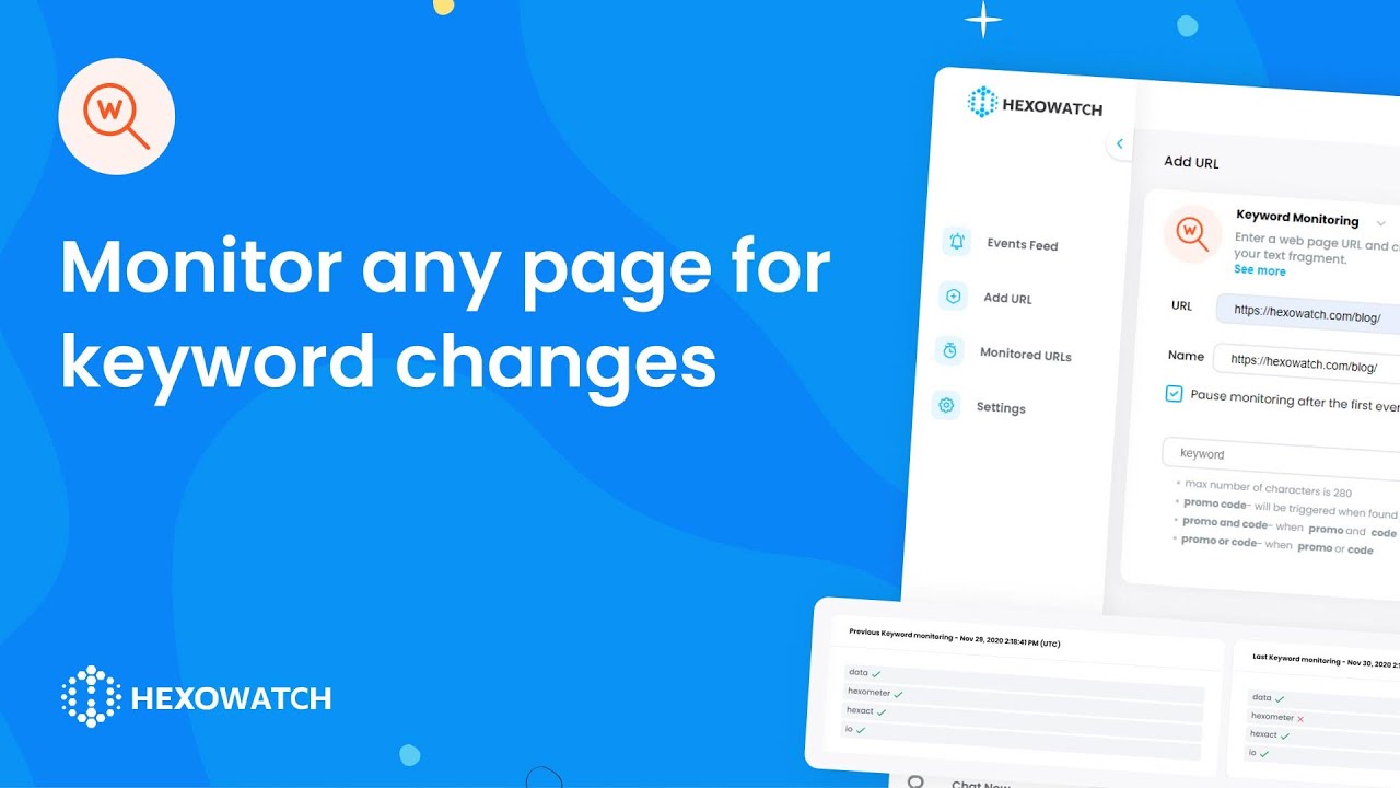 What is Keyword Monitoring? Hexowatch platform overview