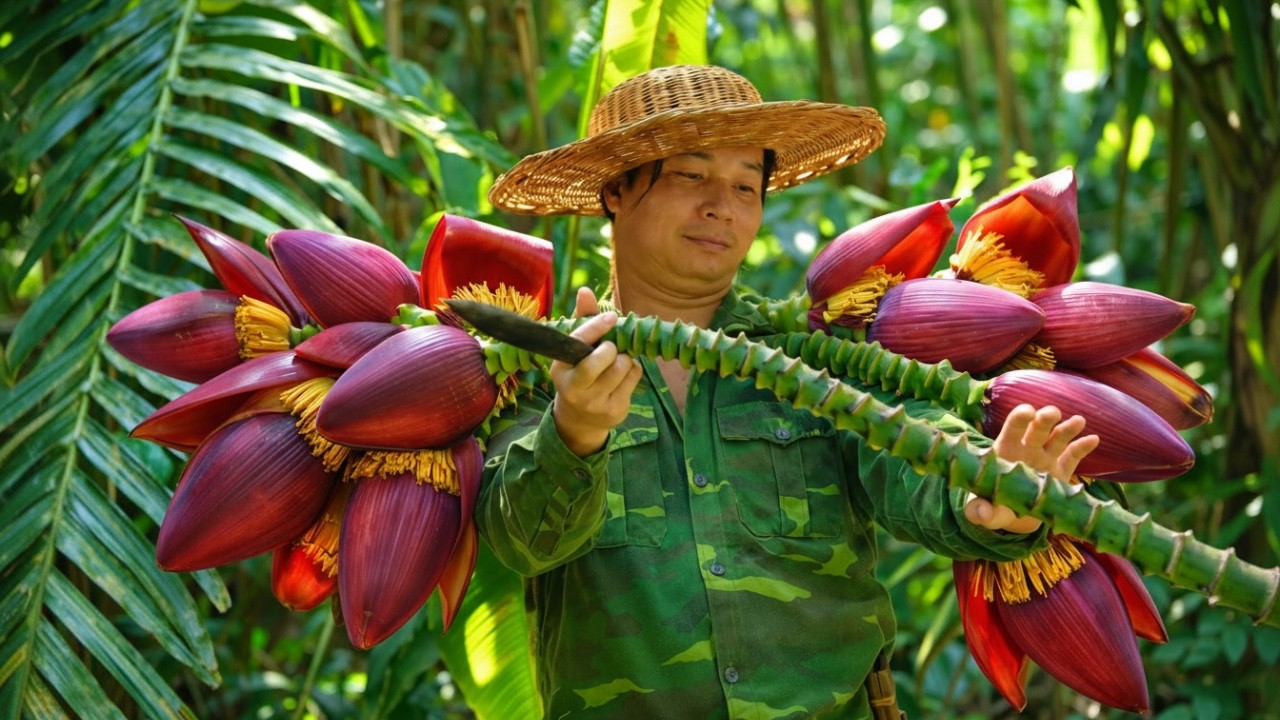 Going into the forest to harvest honey - Setting traps, searching for wild food, surviving alone