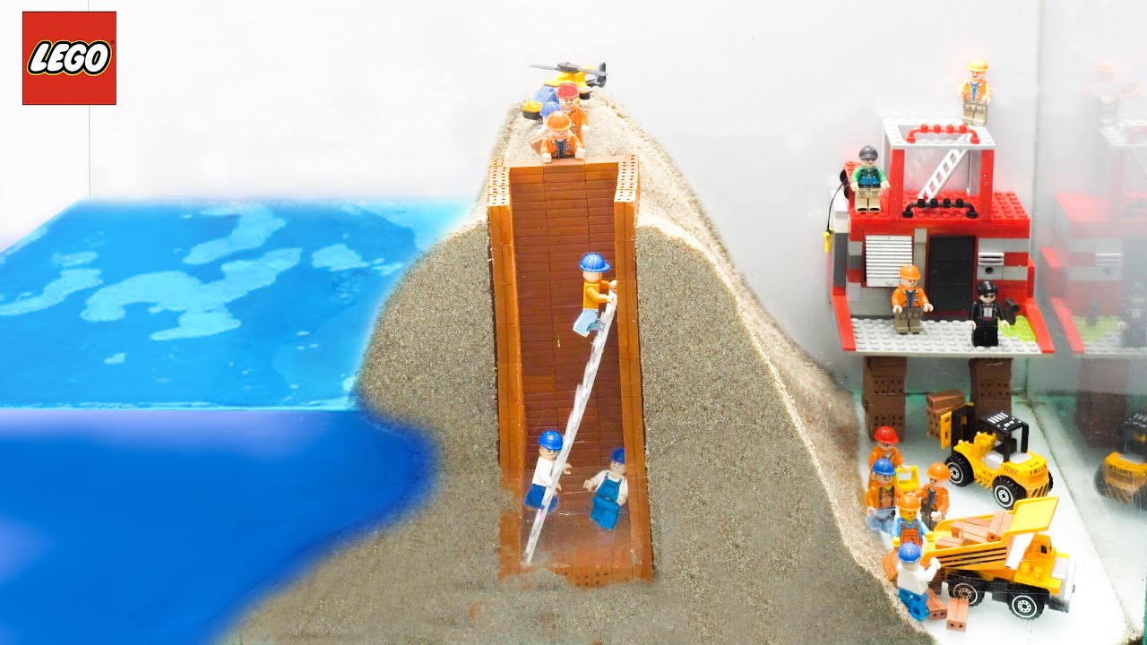 Dam Breach Experiment #20 | Dam Breach Flooding Underground Mine - Mini Brick